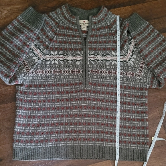 Woolrich lambs wool fair isle quarter zip sweater Women's XL - Picture 7 of 7